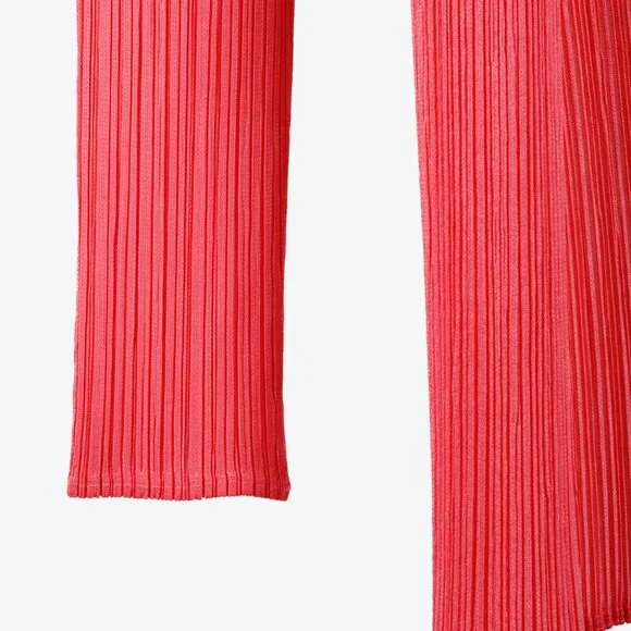 Pleats Please Issey Miyake Watermelon Pink Cardigan